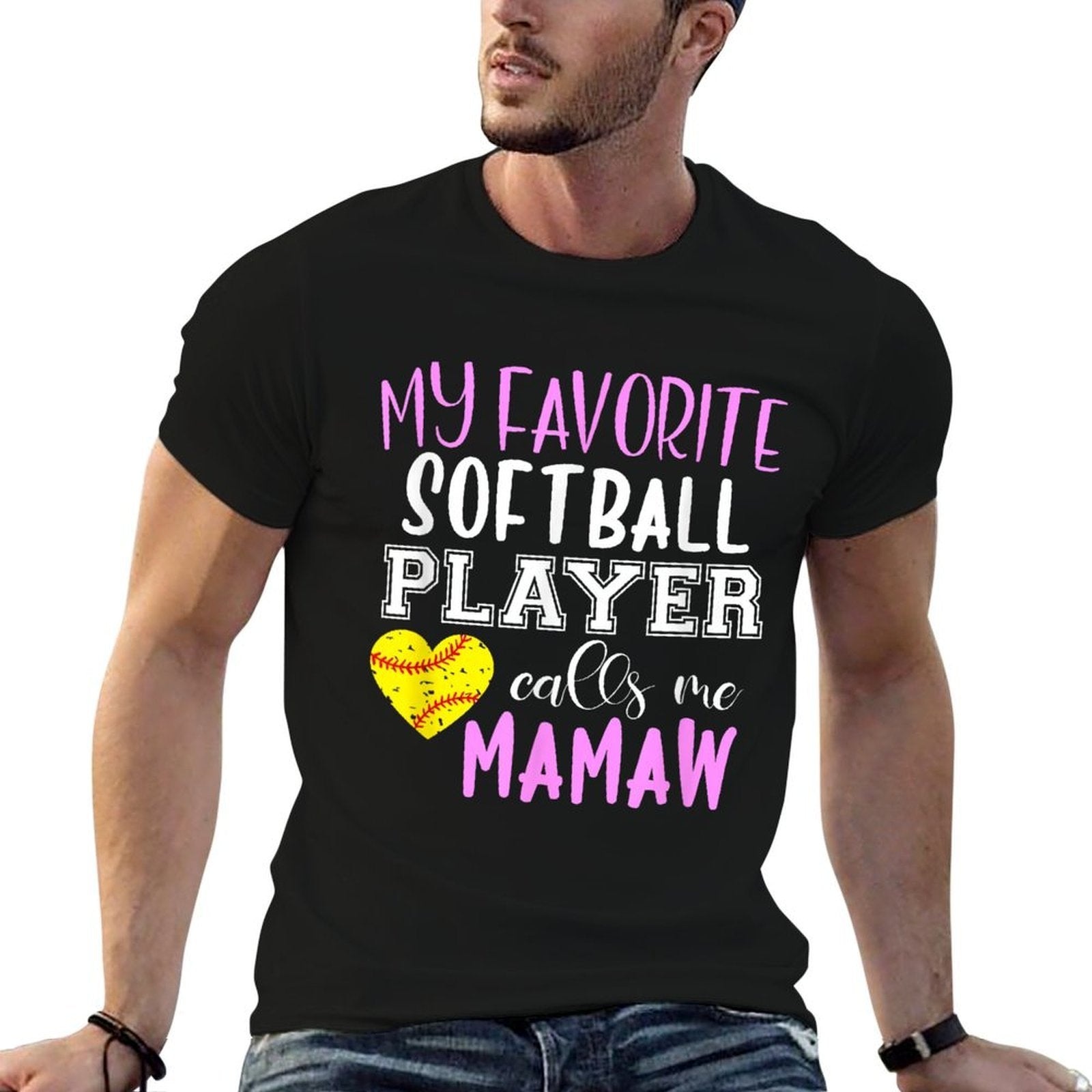 My Favorite Softball Player Call Me Mamaw Odor-resistant T-Shirt