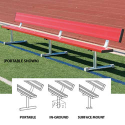 7'6" In Ground Powder Coated Player's Bench With Back-0
