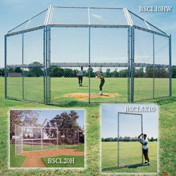 Chain Link Backstop-10' w/Hood & Wings-0