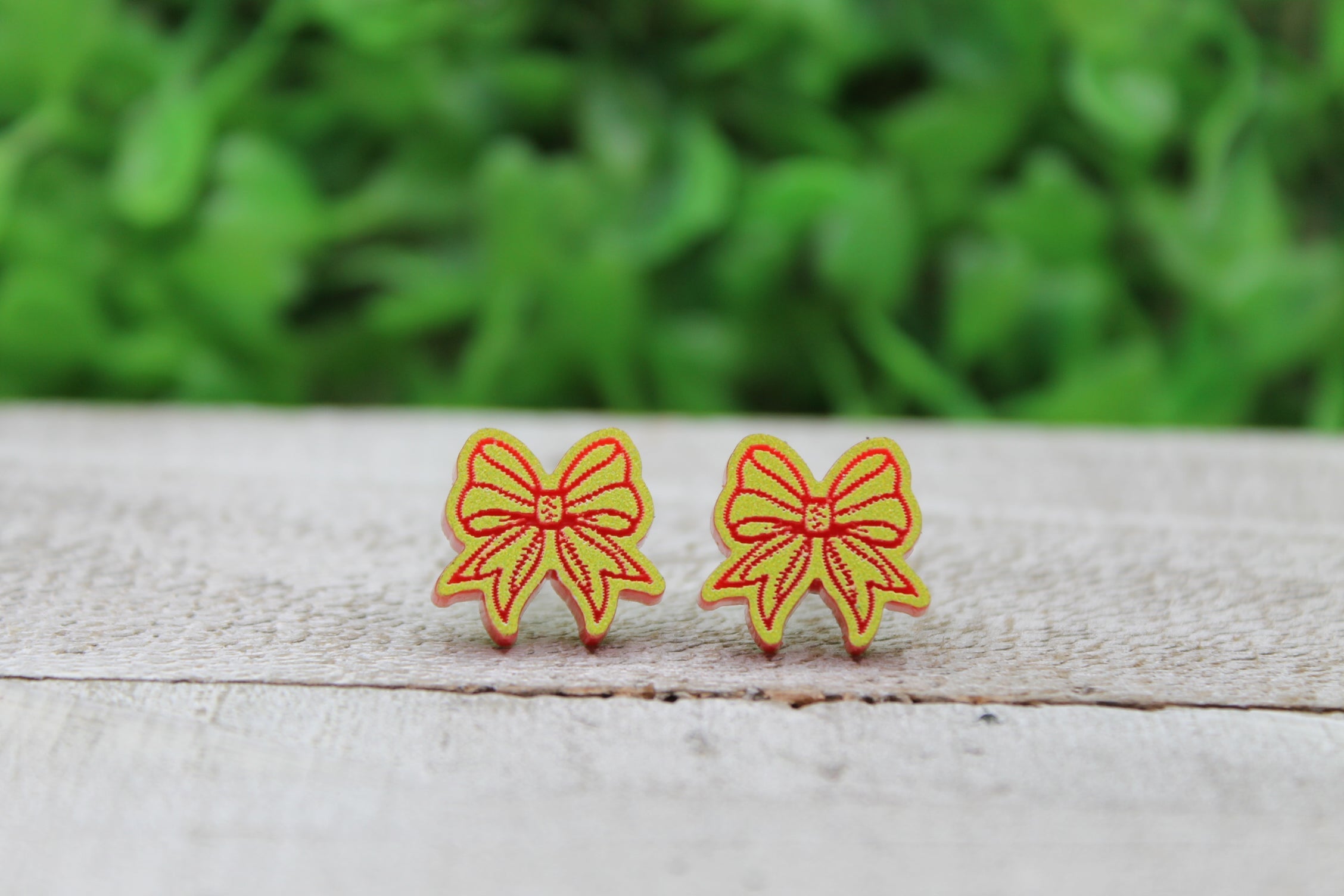 Softball Bow Stud Earrings