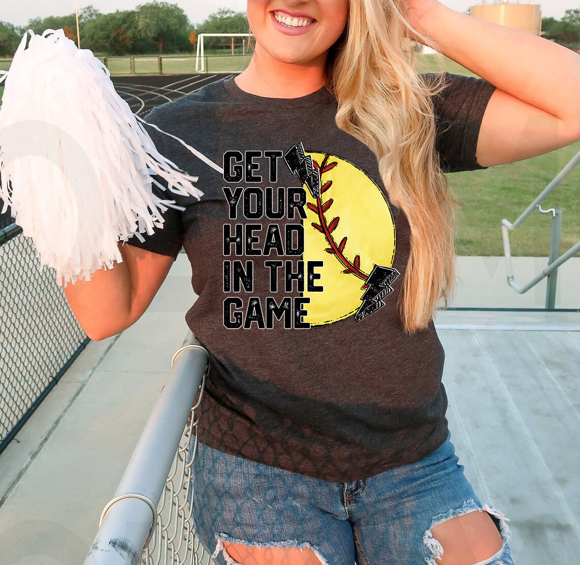 Get Your Head in the Game Softball Graphic Tee