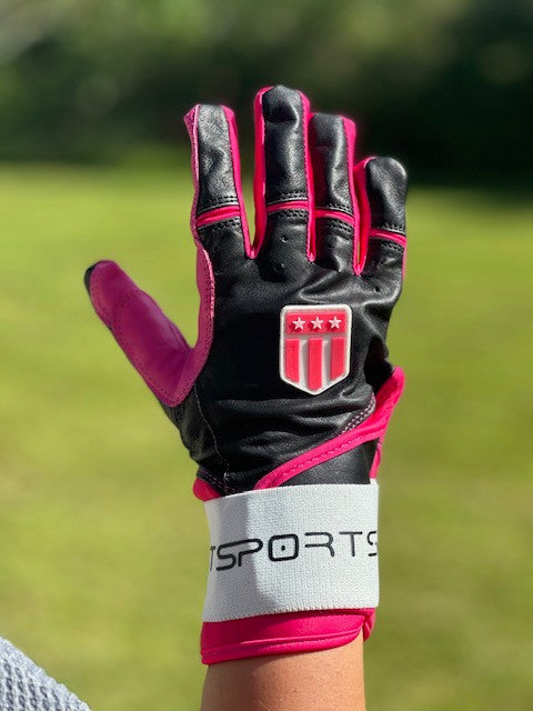Long cuff Black with a Pink Palm Stock-3