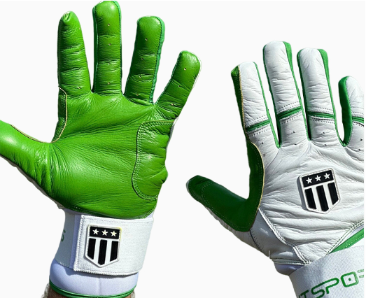 Long cuff Lime Green and White Stock-1