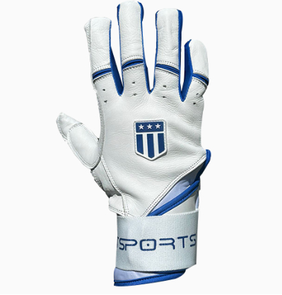 Long cuff White on White with Royal Blue Trim Stock-1