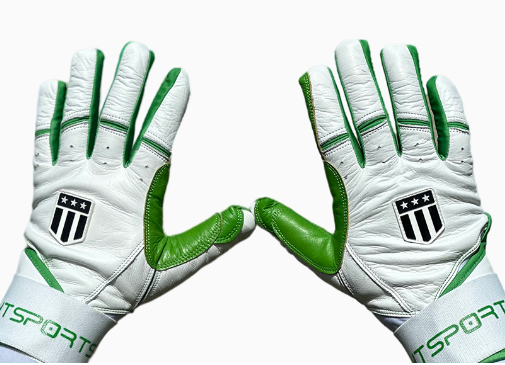 Long cuff Lime Green and White Stock-2