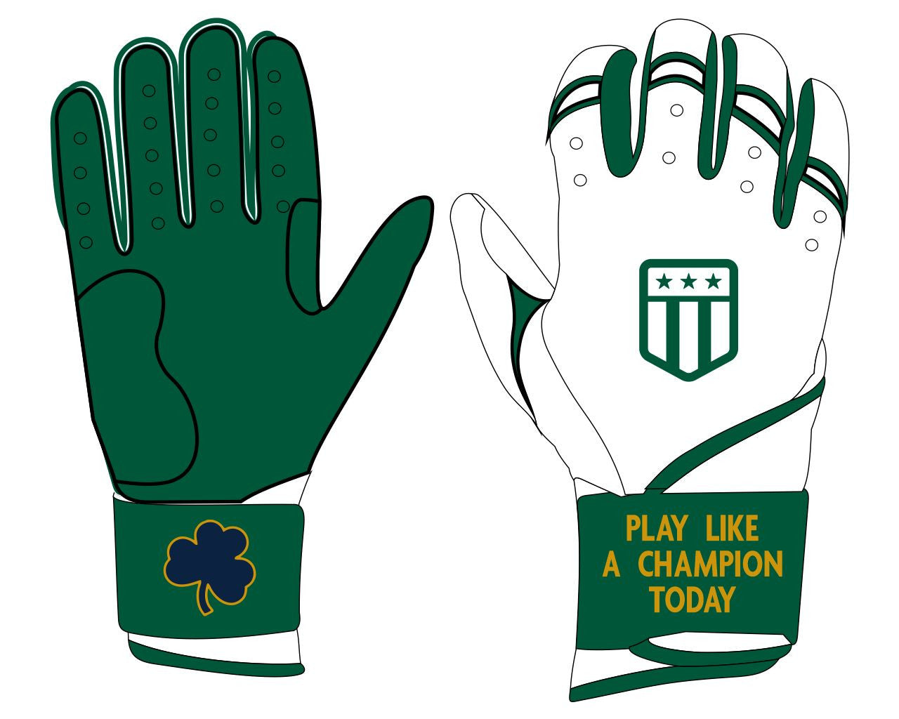 Luck of the Irish Long Cuff Batting Gloves-6