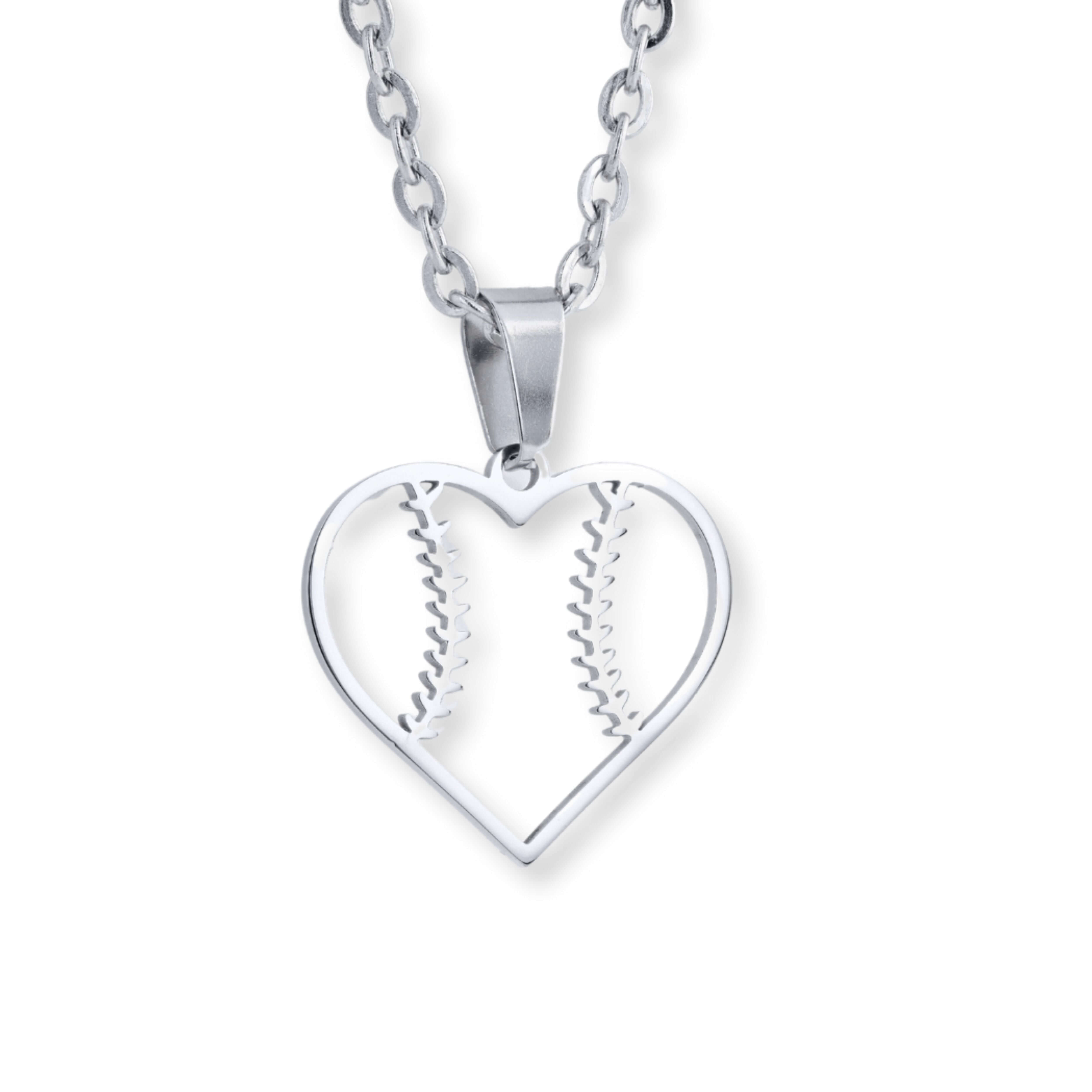 Heart Seams Softball Necklace