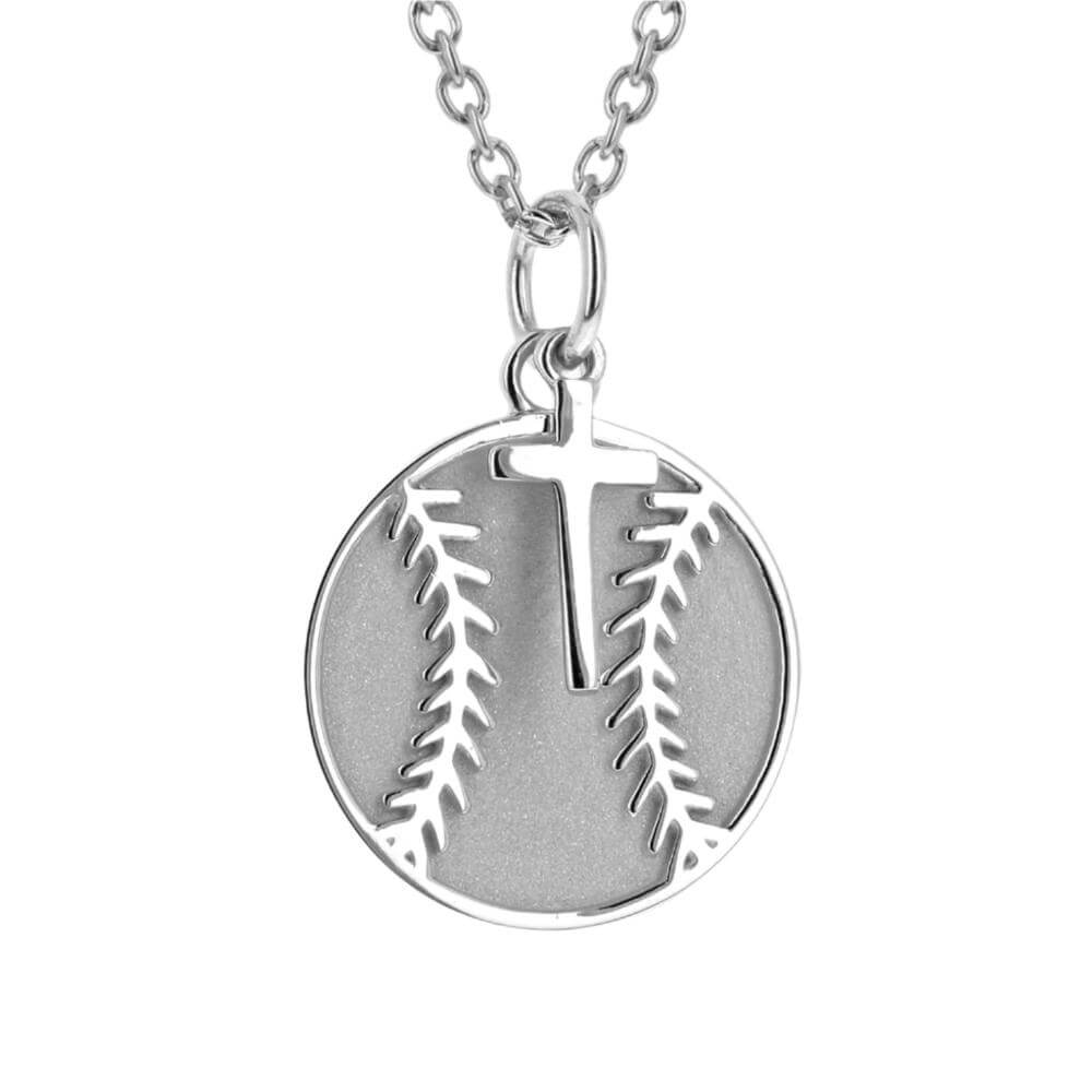 Softball Dangle Cross Necklace
