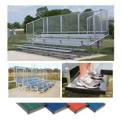 4 Row 15' Pref. Vertical Picket Bleacher-0