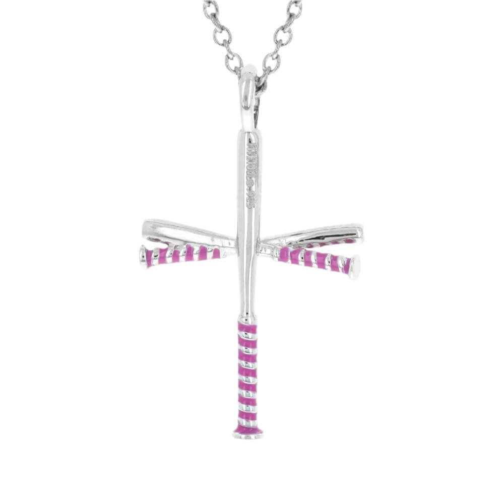 Color Grip Softball Bat Cross Necklace (Youth)