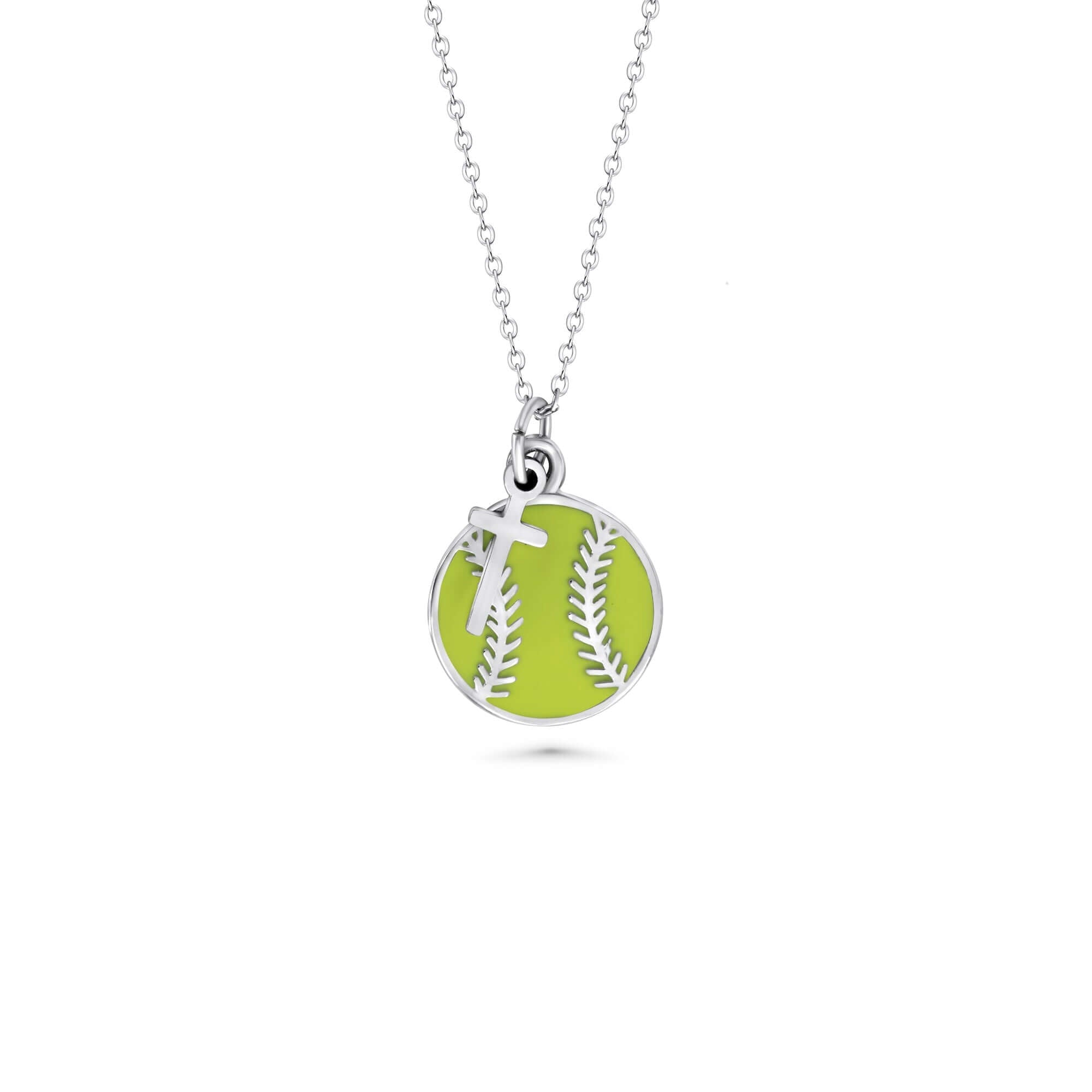 Softball Dangle Cross Necklace