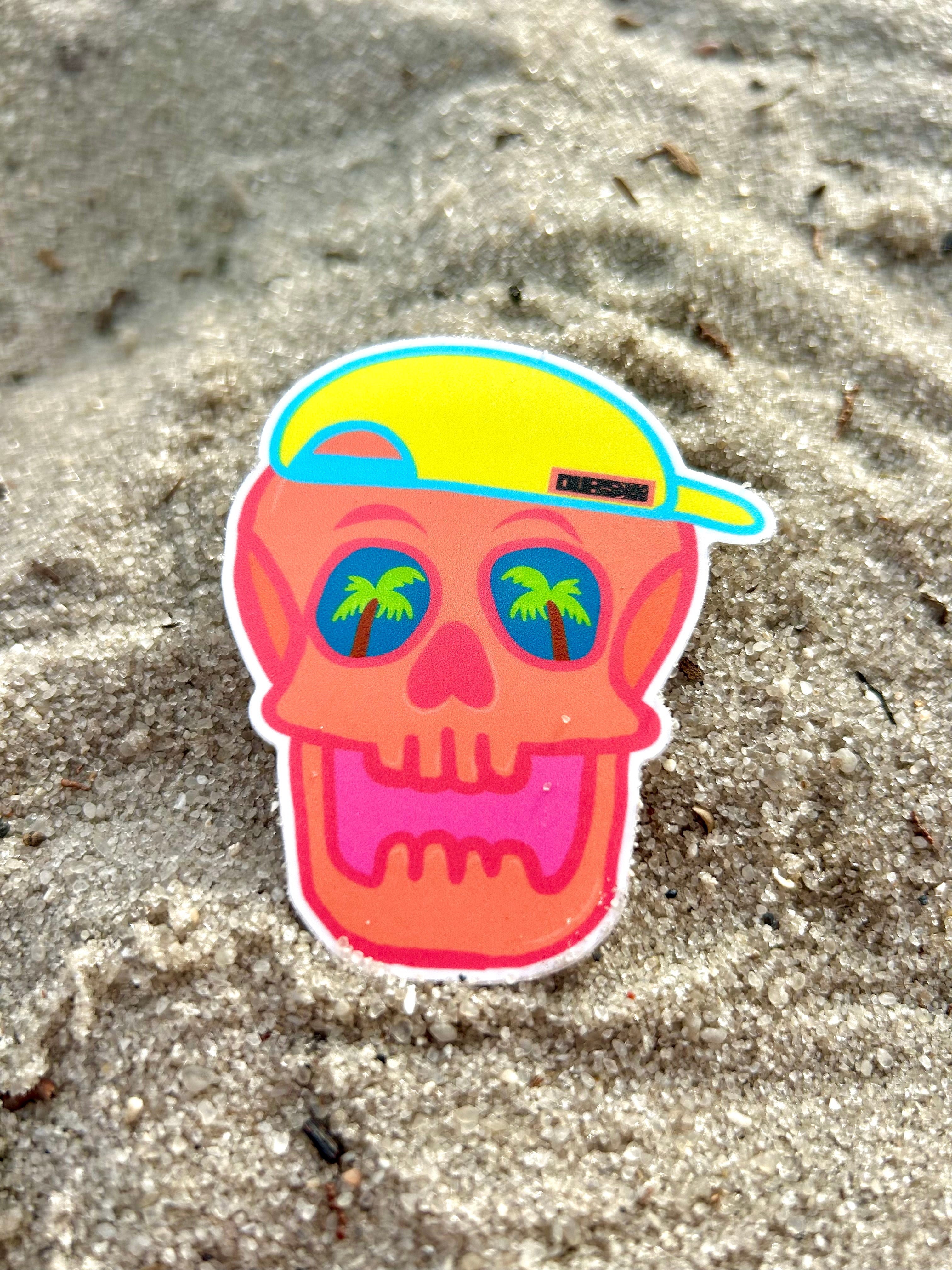 Vibin' Skull Sticker-0