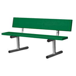 5' Portable Bench W/Back  - Dk Green-0