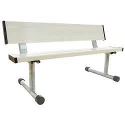 5' Portable Bench W/Back - White-0
