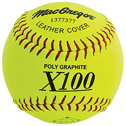 MacGregor®X52RE USA Slow Pitch 12 in. Leather Softballs (Dozen)-0