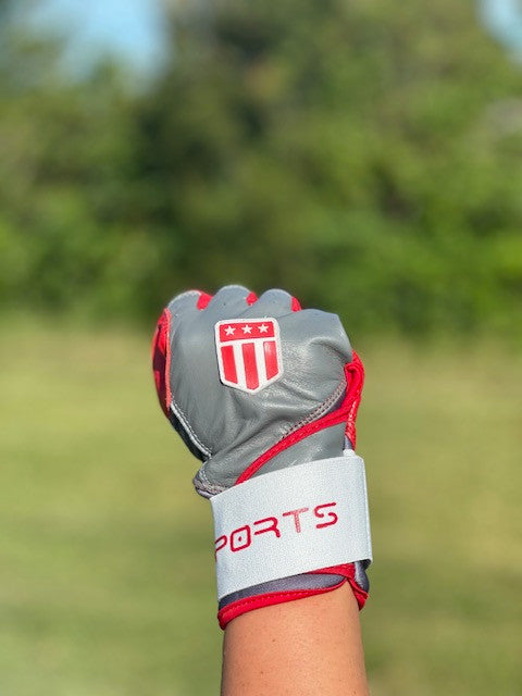 Long cuff Gray with a Red Palm Stock-3
