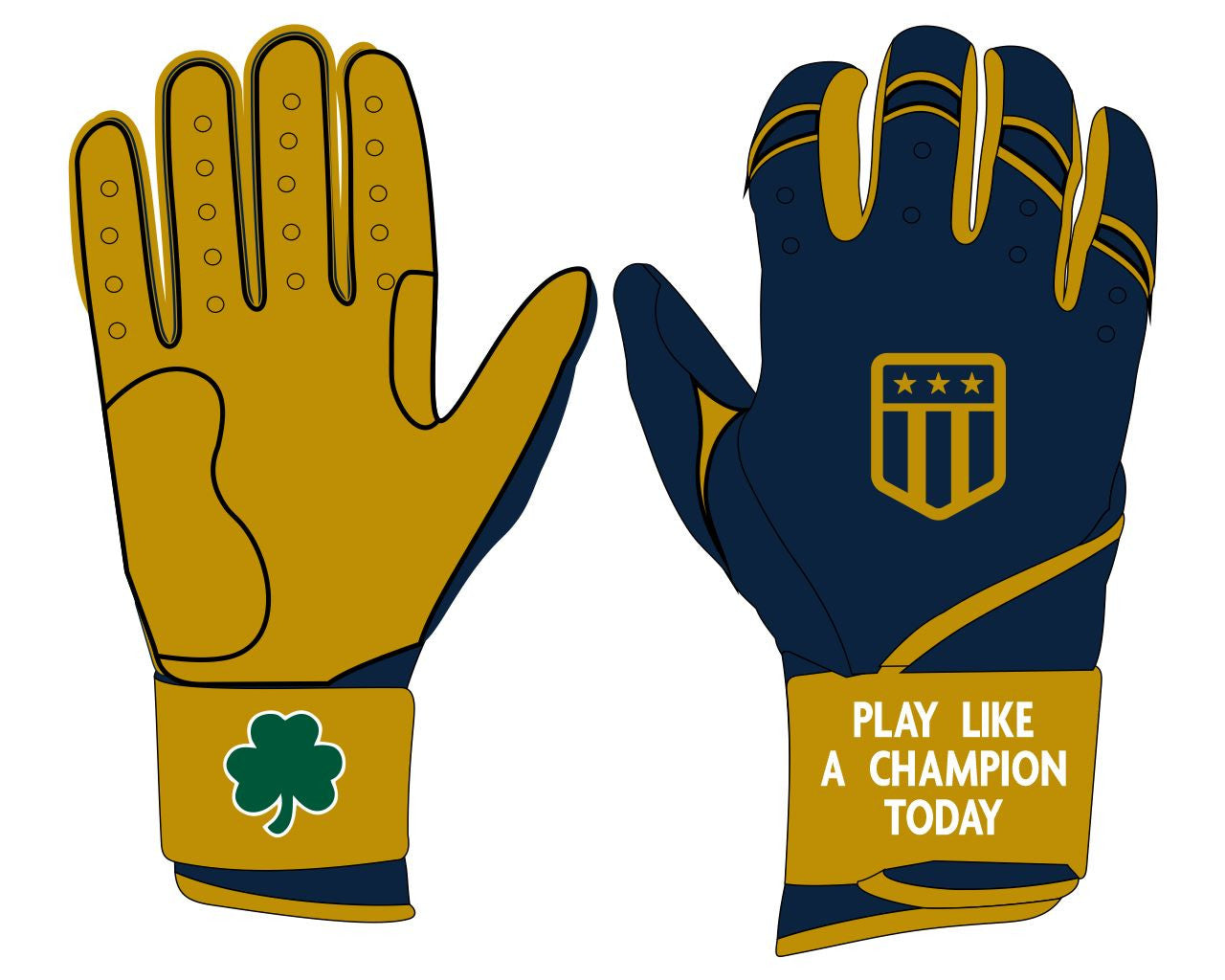 Luck of the Irish Long Cuff Batting Gloves-8