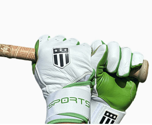 Long cuff Lime Green and White Stock-0