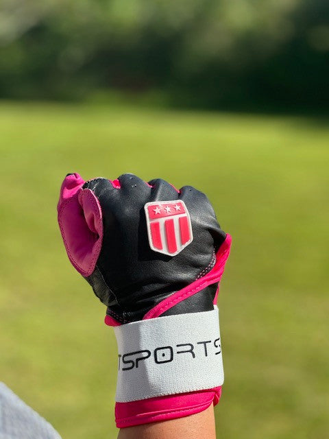 Long cuff Black with a Pink Palm Stock-2