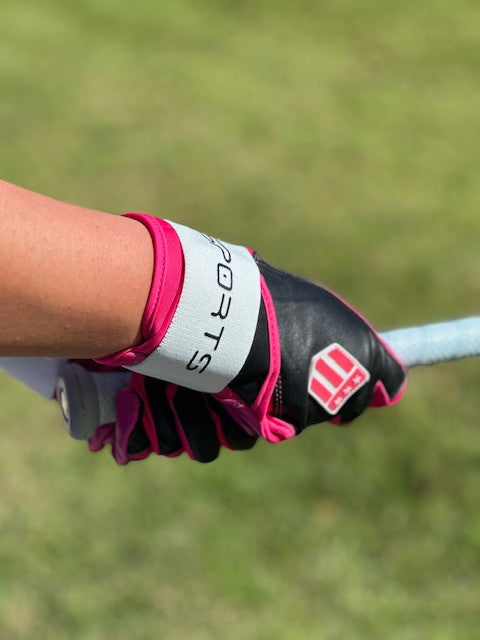 Long cuff Black with a Pink Palm Stock-5