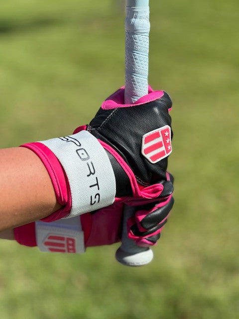 Long cuff Black with a Pink Palm Stock-4