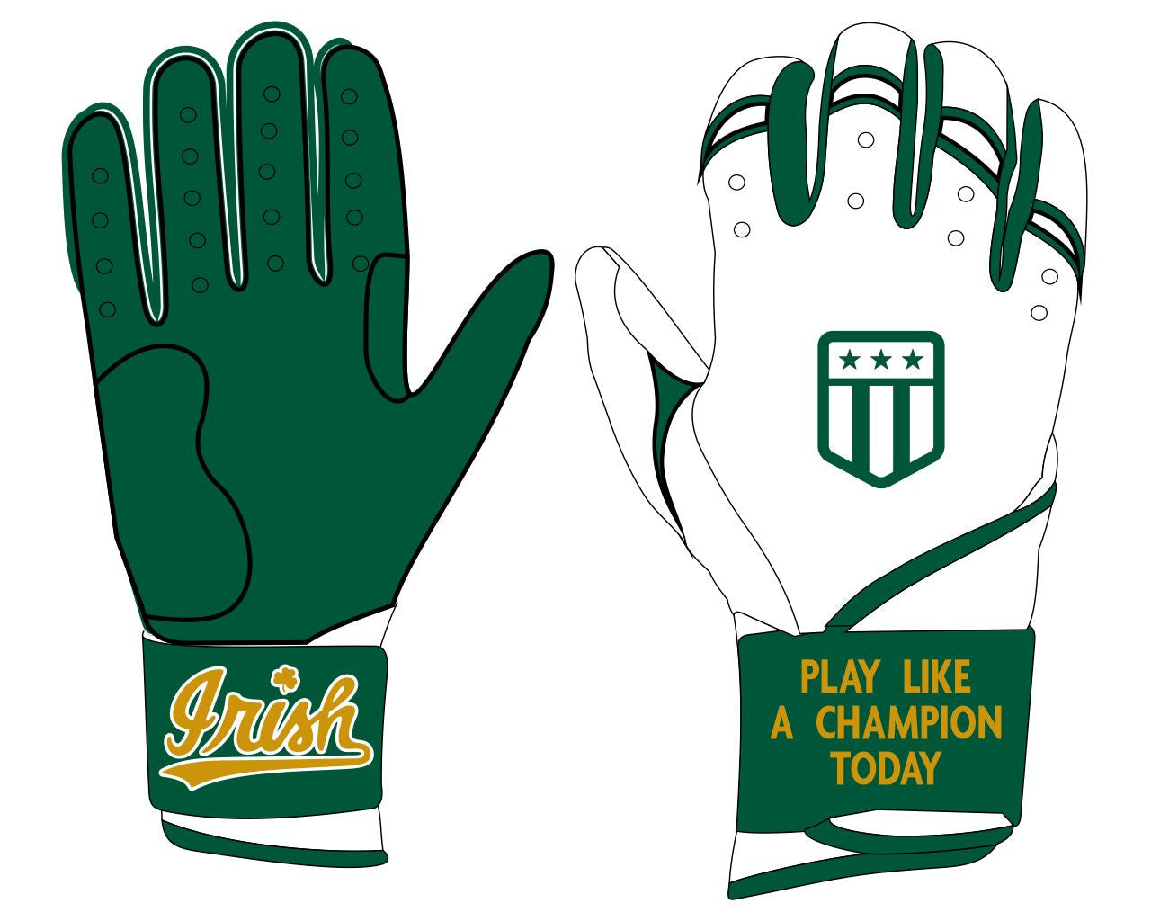 Luck of the Irish Long Cuff Batting Gloves-9