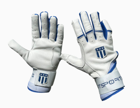 Long cuff White on White with Royal Blue Trim Stock-0