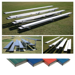 4 Row 7.5' Low Rise Bleacher - Colored-0